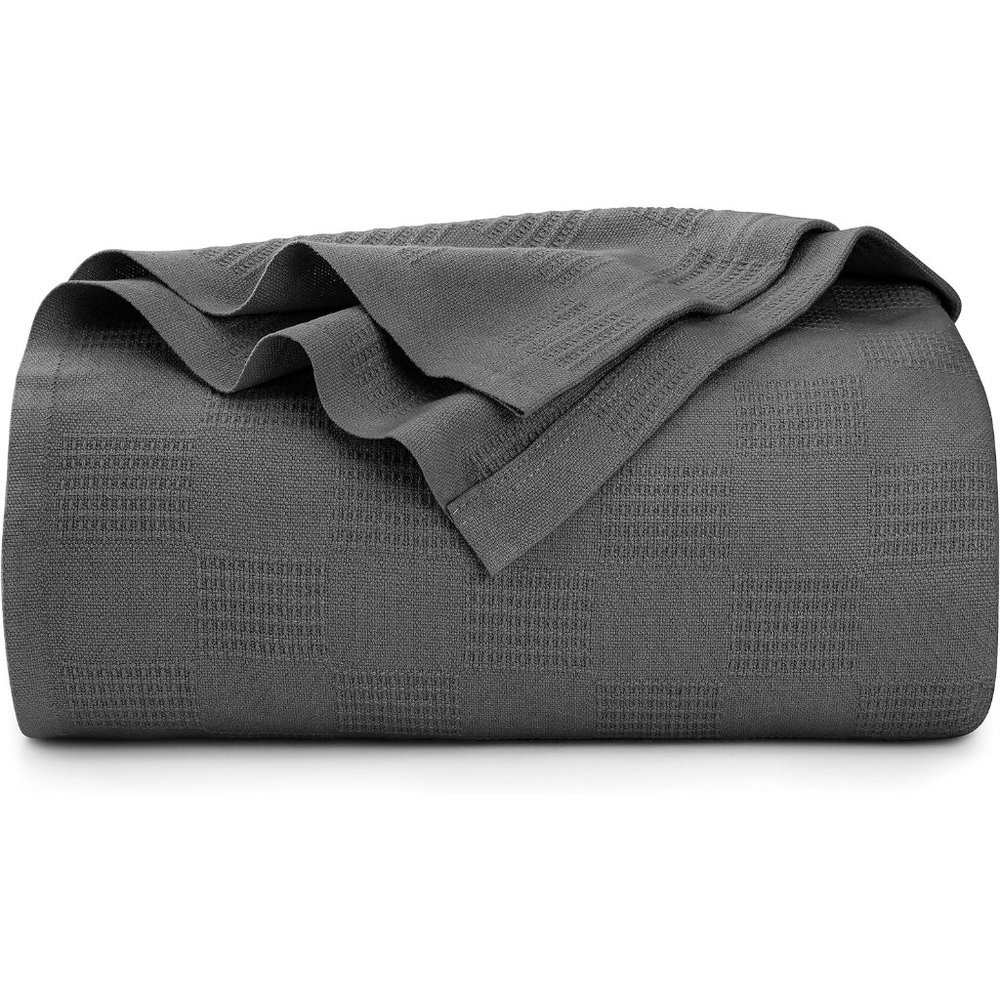 90x90 Inches Smoke Gray Utopia Bedding Cotton Thermal Blanket
